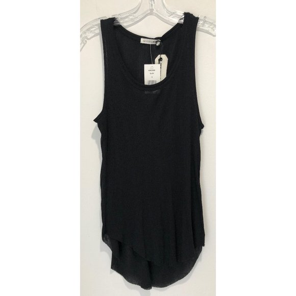 NWT Rag & Bone Black 90's High Low Ribbed Tank - Picture 1 of 6